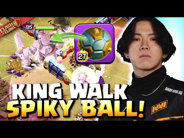Klaus invents SPIKY BALL King Walk with FIREBALL! Clash of Clans class=