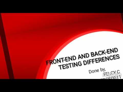 Front end and Back end Testing Differences