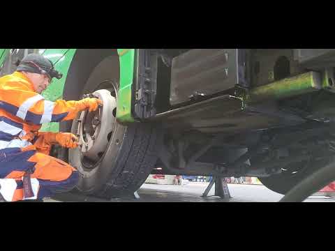 how to replace the front brake chamber  double decker bus b5 volvo engine