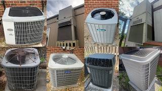HVAC Startup Compilation: Various Carrier, Bryant, Bard, Trane, & AirEase Units Starting Up In Cool