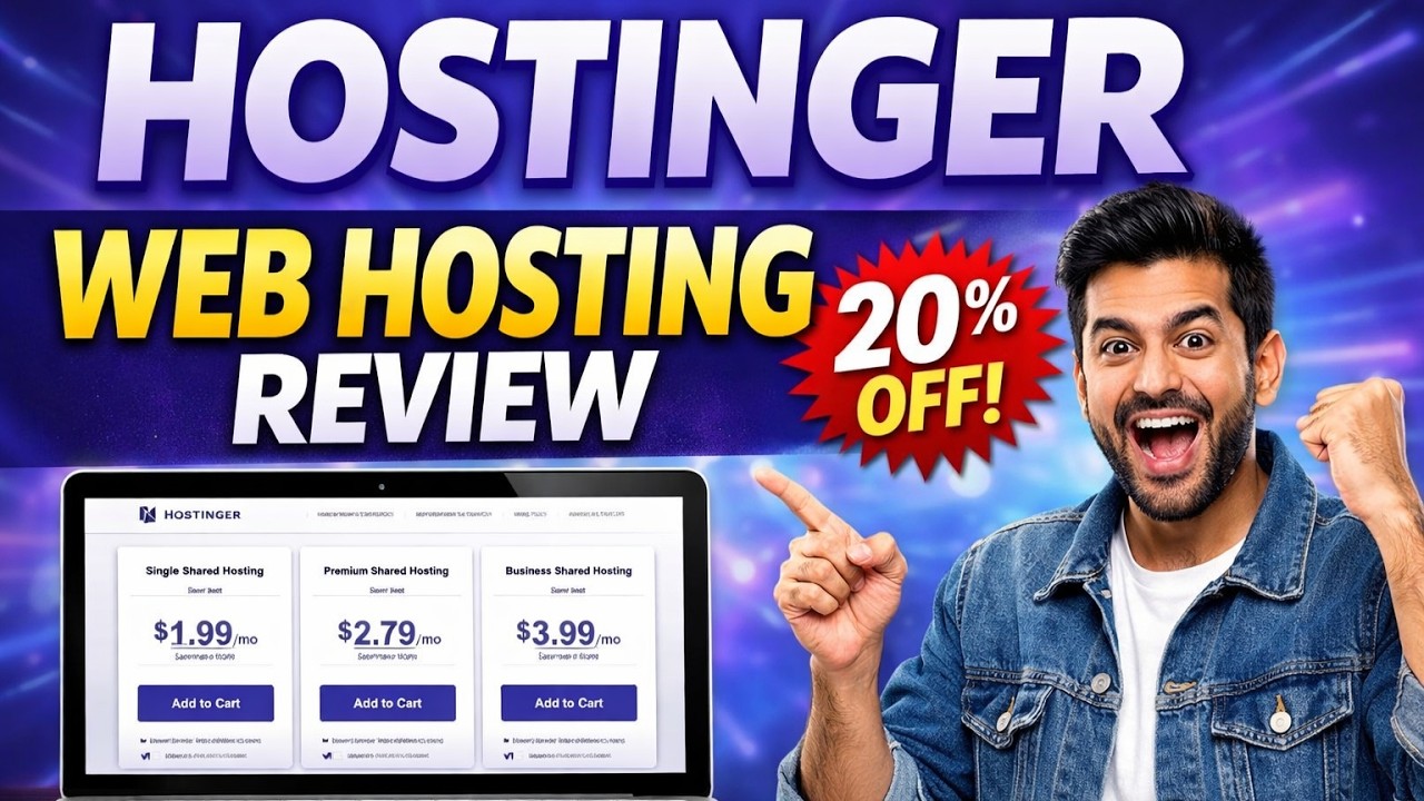 Hostinger Web Hosting Review 2026 - Get 20% OFF + Free Domain Name ...