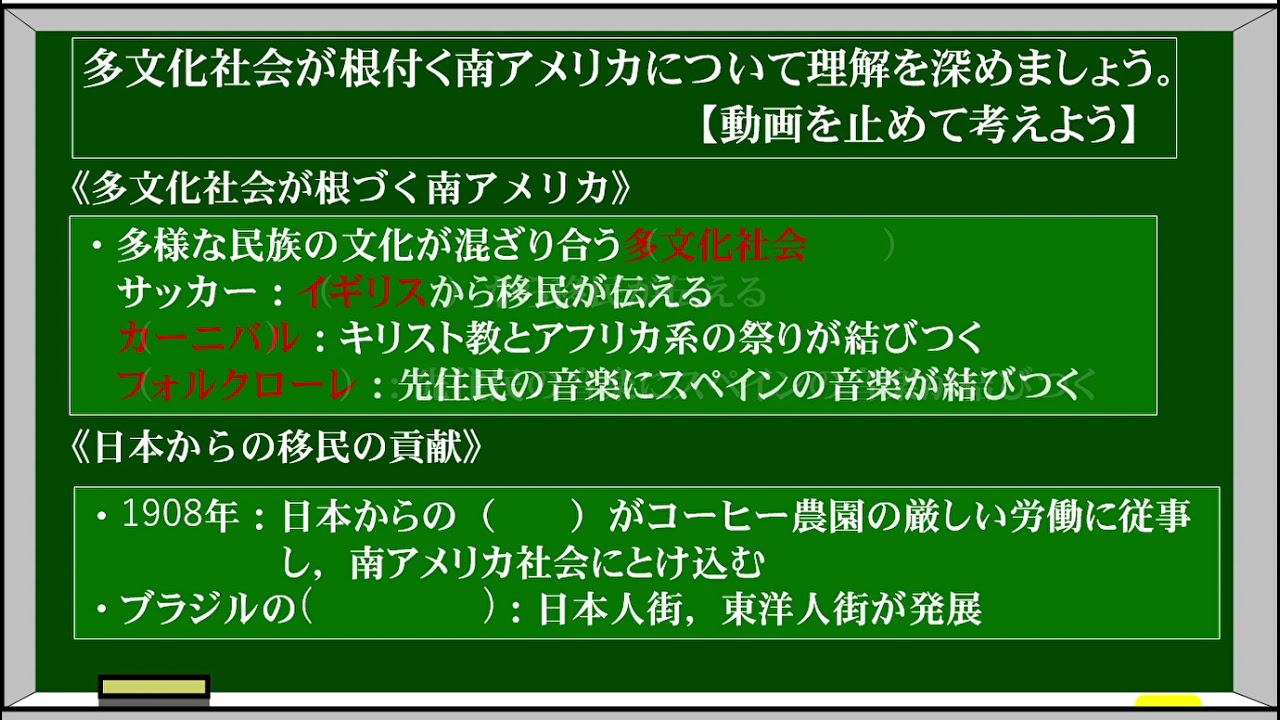 中1社会・地理（教育出版） 5 ④南アメリカの経済開発と社