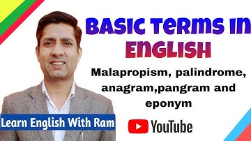🔥Basic terms / Essential English Terms: Anagram,Pangram,Eponym, Malapropism & Palindrome 📕