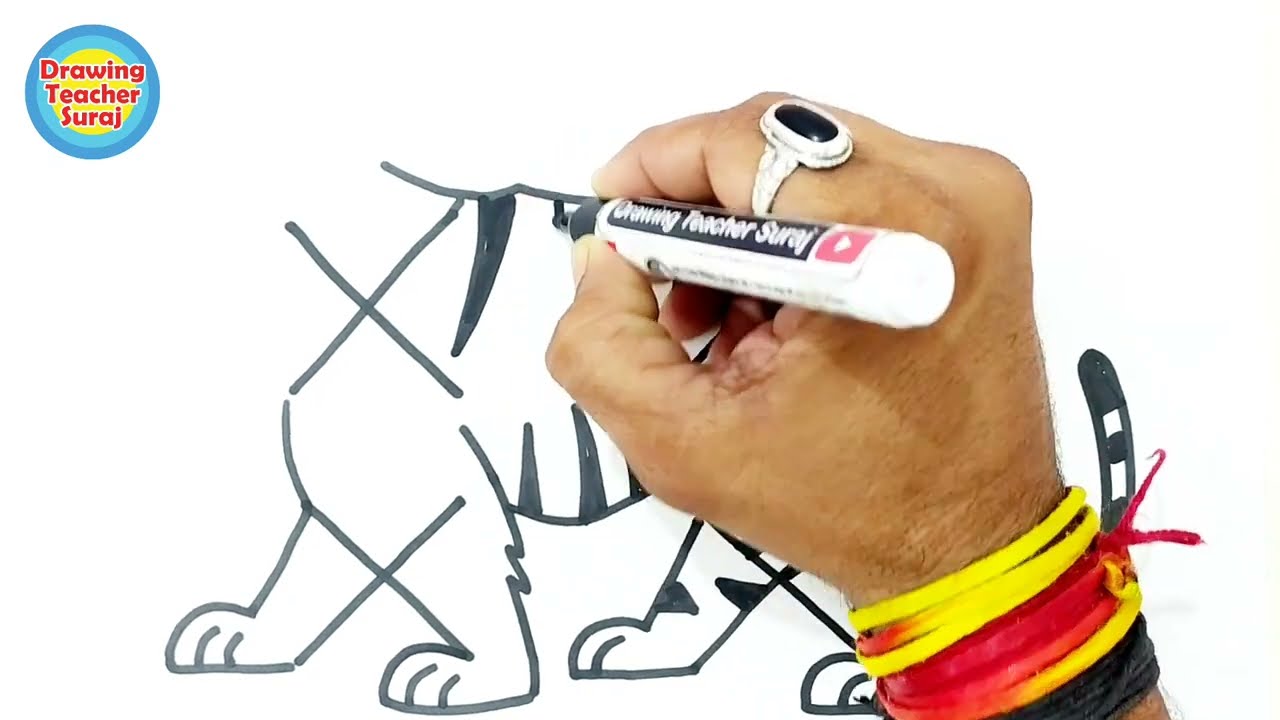 🐯Tiger Drawing Most Simple Ever On YouTube..🛑😍