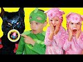 PJ Masks 3 Little Pigs &amp; Big Bad Wolf Kids Fairy Tale Story in New House with Gekko the Superhero