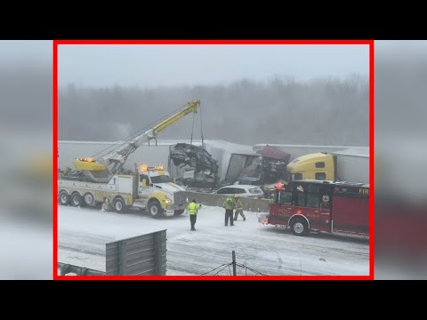 One killed in 50-car pileup crash on Ohio Turnpike - YouTube