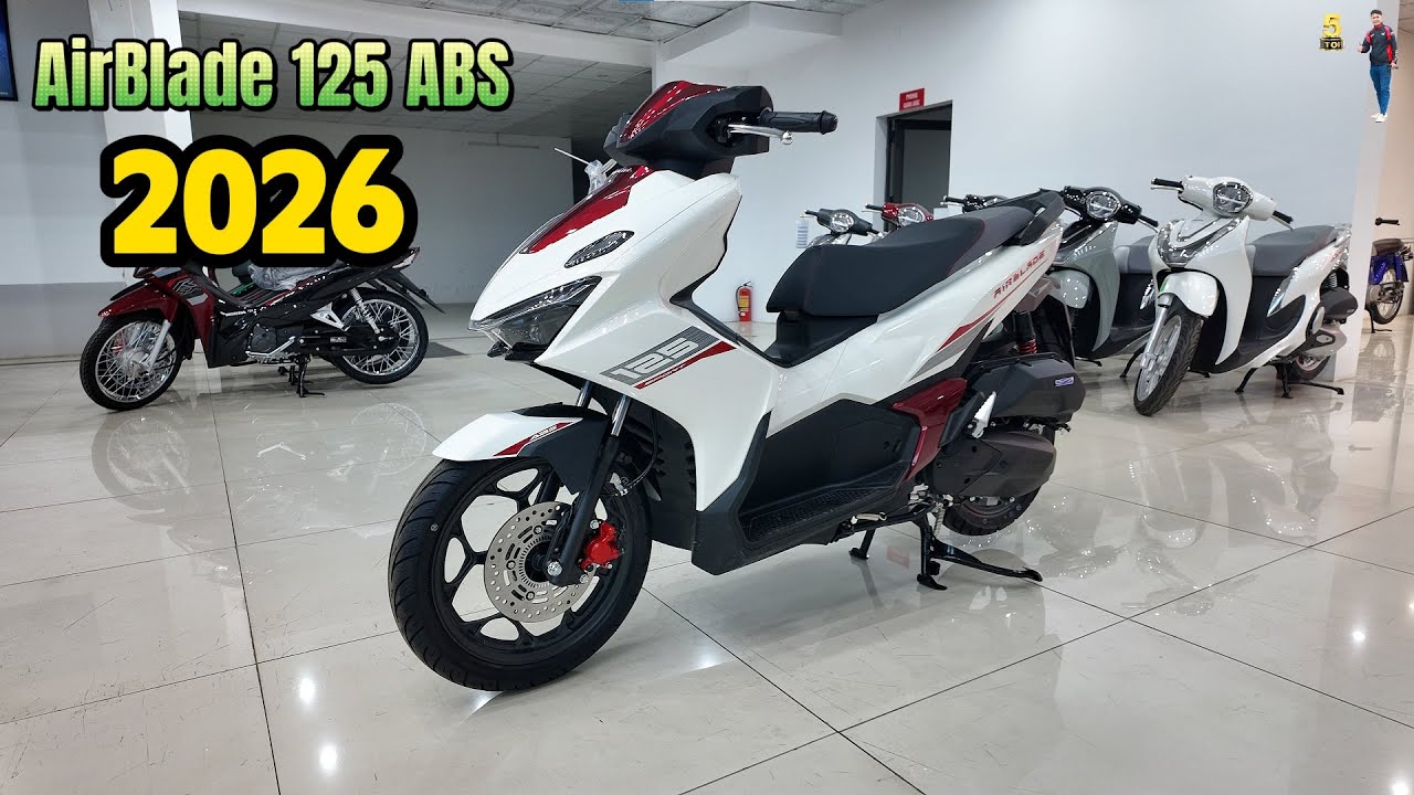 Honda AirBlade 125 ABS 2026 – White Red Black – Walkaround - Tuan Top5