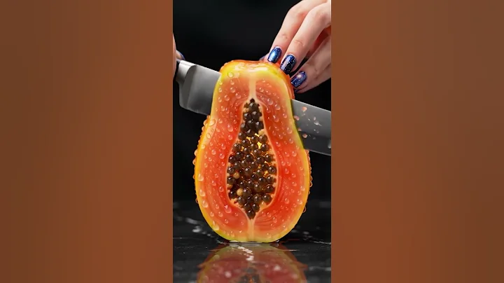 Satisfying Crystal papaya Cutting in Slow Motion | ASMR Glass Slice  #satisfying #fruitcutting