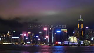Hong kong victoria harbour night timelapse stock footage
