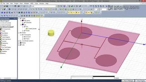 HFSS - 2x2 Circular Patch Antenna Array design for 2.4 GHz applications