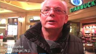 People try to avoid the snow inside Borgata Hotel Casino & Spa
