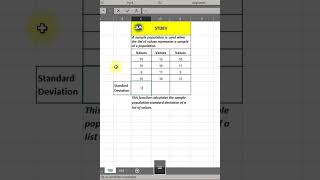 "📊 Excel Magic: Calculate Sample Population Standard Deviation in Seconds! ✨ #Shorts" #viral #excel
