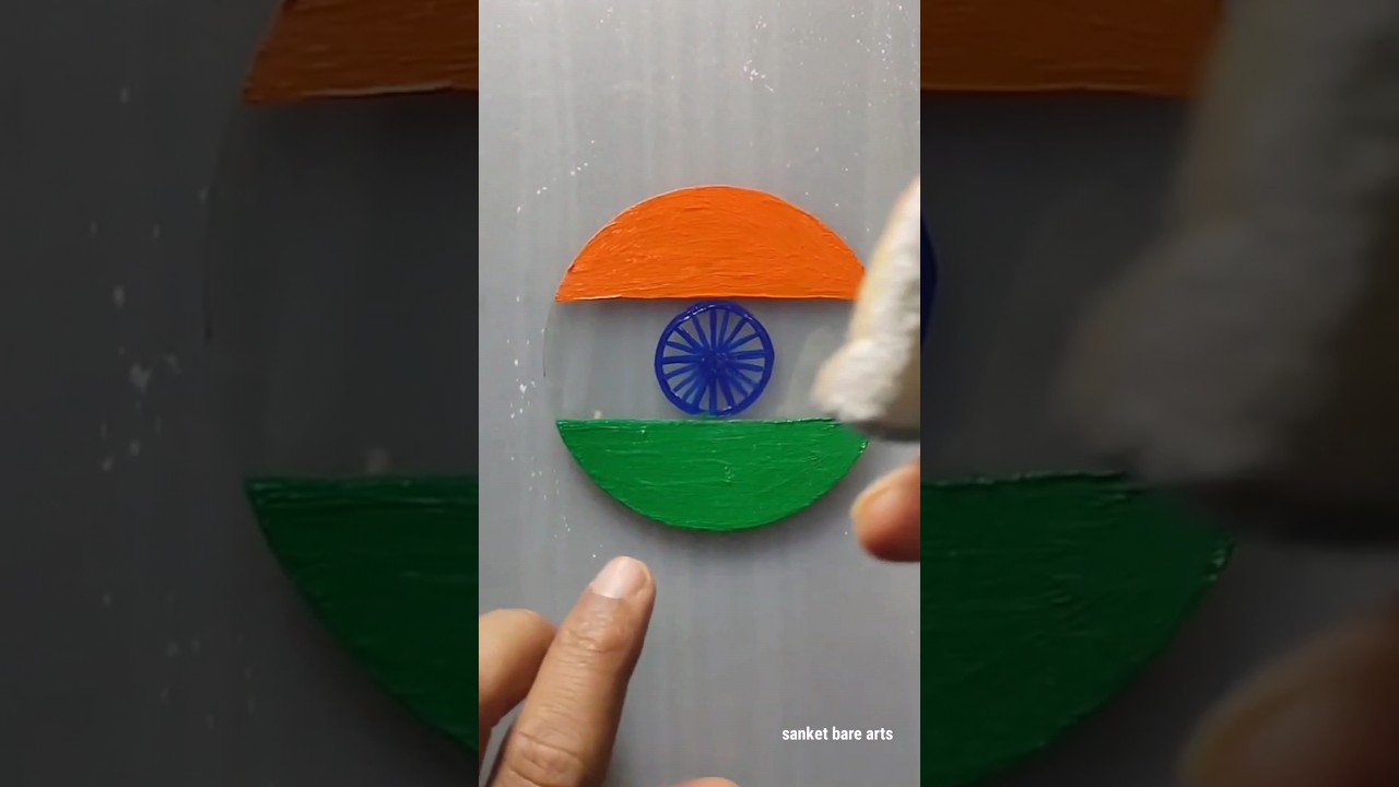 indian flag glass painting 