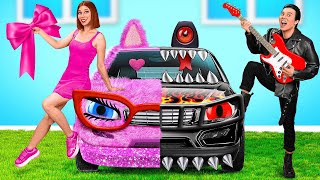 Coche Rosa vs Coche Negro Desafío | Situaciones Divertidas por TeenDO Challenge