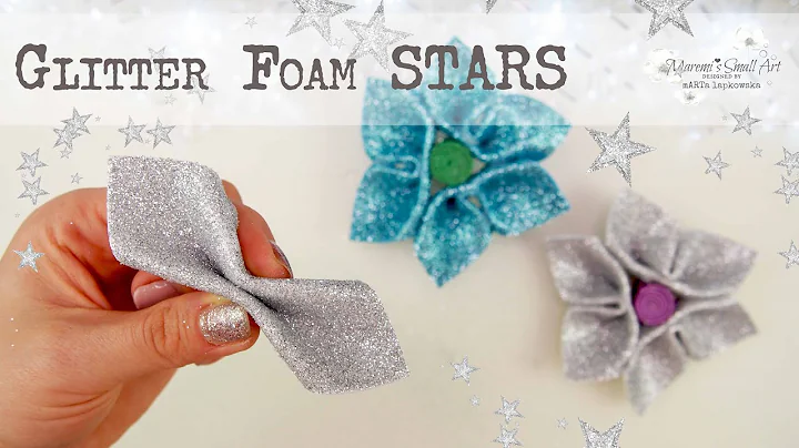 ❄️🌟 3 Square GLITTER FOAM Star Snowflake Ornaments Christmas Decorations DIY ~ ✂️ Maremi's Small Art