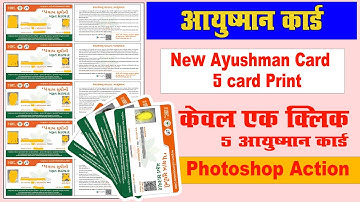 A4 Paper  5 New Ayushman Card 1 Click me  | New Ayushman Card Ka Adobe Photoshop Action |