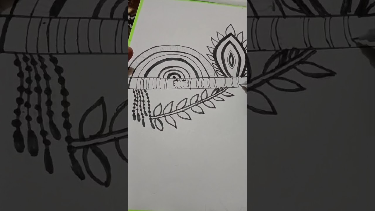 My today's vlog guys krishna flute 🪈 mandala art 🎨