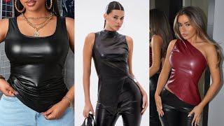 Beautiful Sleeveless Leather Blouse Outfit Ideas For All Ages