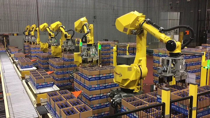 Automated Decasing System Uses Six FANUC Robots to Decase Bottles - StrongPoint Automation