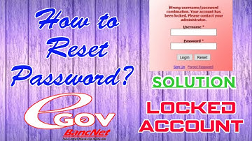 Egov Bancnet Locked Account | How to Reset Password?