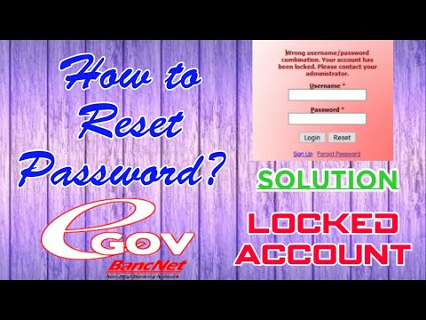 Egov Bancnet Locked Account | How To Reset Password