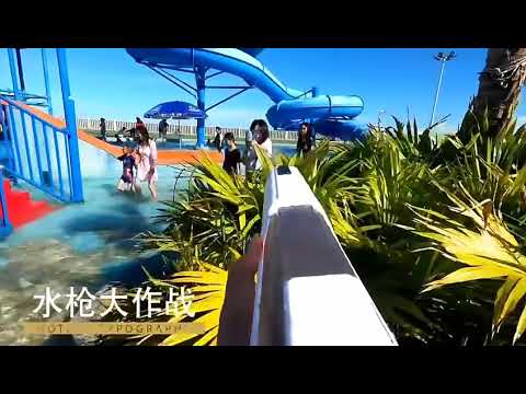 Водяний пістолет електричний з автоматичним насосом CHEETAH / Водний Бластер на акумуляторі Чорно-білий, видео 1