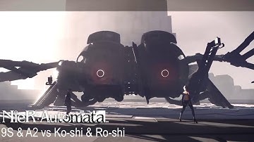 NieR: Automata | Walkthrough C | Part 45: Nearing the End Boss #22: Ko-shi & Ro-shi