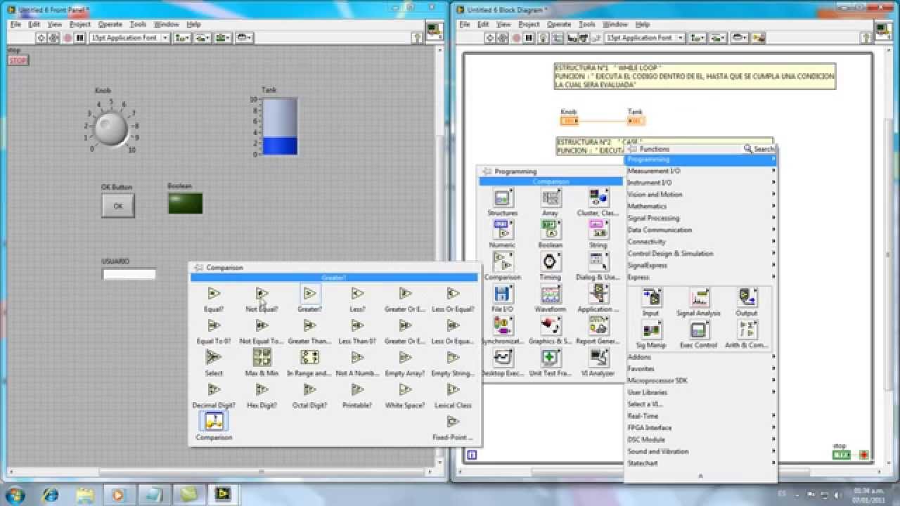 LABVIEW 2009 TUTORIAL N° 3_PARTE1 YouTube