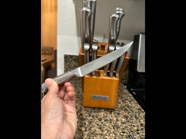 Upgrade your culinary experience with the McCook MC29 15-Piece Knife Set:  German Stainless Steel 