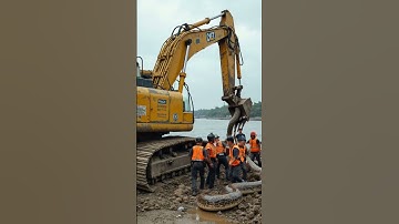 Panic On Site: Giant Python Crushes Excavator! 🐍💥 #shorts #videoviral
