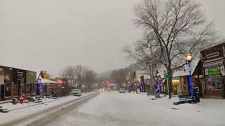 Driving Through Estes Park Colorado in a Winter Wonderland