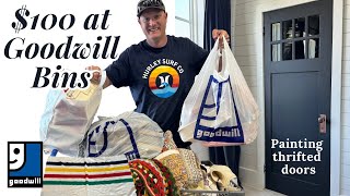 We spent $100 at Goodwill Bins  Thrift With Me  Painting Thrifted Salvage Antique Doors