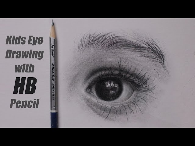 Eye Drawing with HB Pencil  Kids Eye Drawing for Beginners 