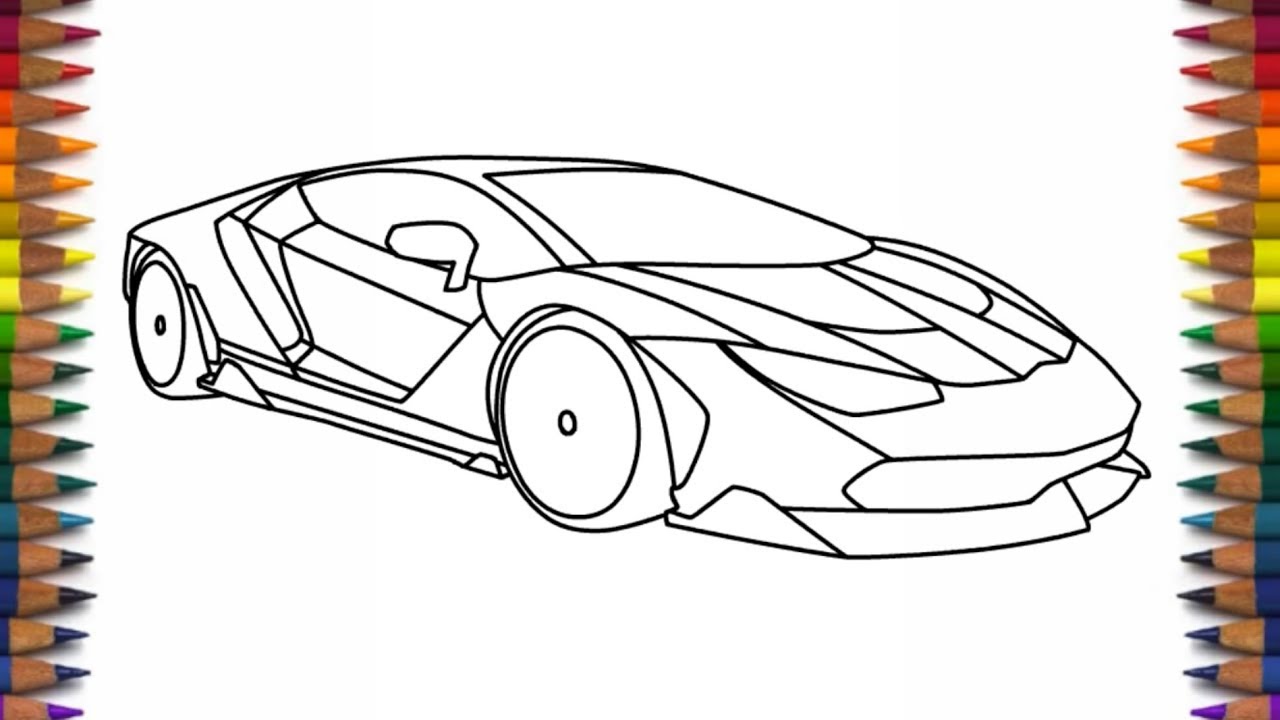 How To Draw A Simple Easy Car - Lamborghini Drawing Draw Step Easy