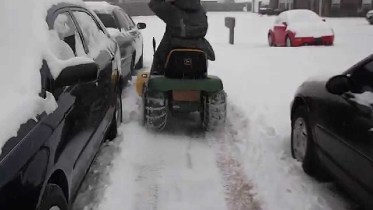 John Deere LT155 snow Plow Louisville KY, 2015 4 YouTube