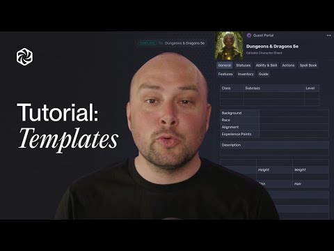 Create a character sheet template for TTRPGs - video from Quest Portal