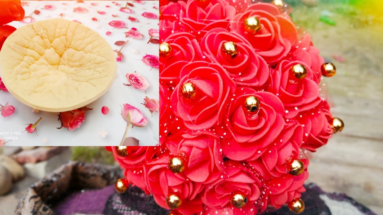 HOW TO MAKE GAJRA USING PUFF AND ARTIFICIAL FLOWER BEAUTIFUL GAJRA