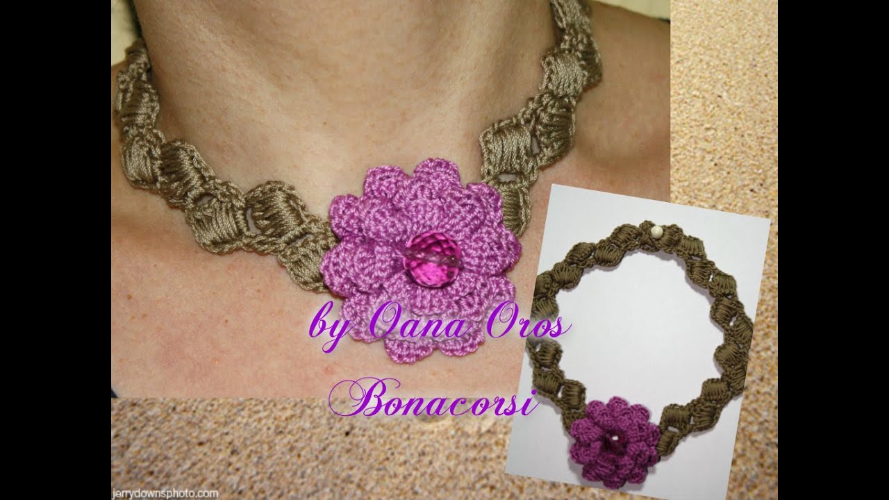 crochet Dahlia necklace