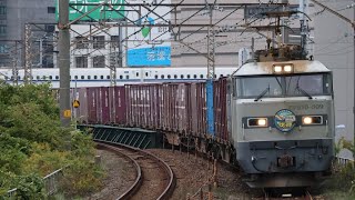 銀釜に復興HM!JR貨物 EF510-509号機+コキ20B つながろう北陸 復興HM 3077レ あおなみ線 ささしまライブ通過
