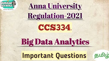 CCS334 Big Data Analytics important questions in tamil||Anna university regulation 2021.#bigdata