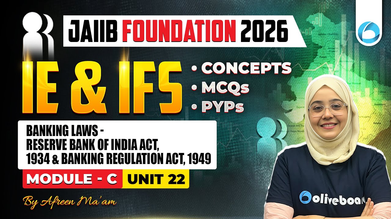 JAIIB IE & IFS Module C Unit 22 | Banking Laws - Reserve Bank of India Act, 1934 & Banking Regulatio