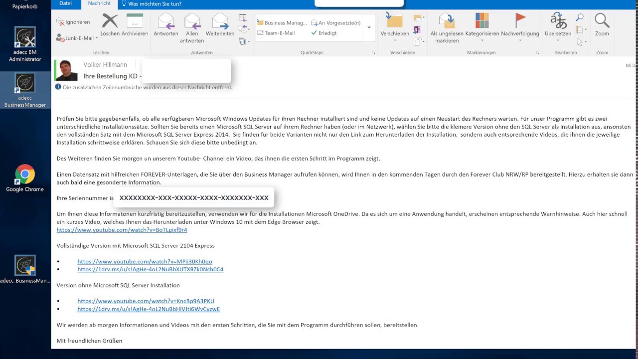 Lizensierung des Programms adecc Business Manager