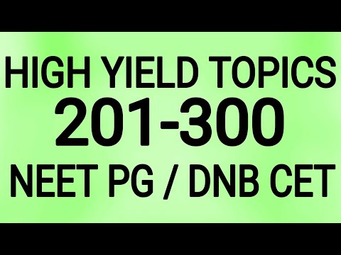 NEET PG HIGH YIELD TOPICS 201-300 NEET PG / DNB CET / USMLE