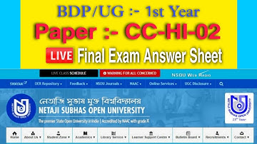 NSOU CC-HI-02 Final Exam Questions Answers 2022 || CC-HI-02 final exam answersheet 2022 || CC-HI-02