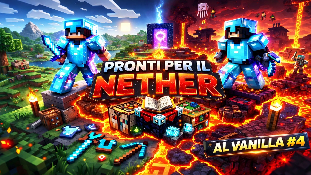 PREPARAZIONE EPICA per il NETHER! ⚔️ Tavolo Incantesimi e Armatura OP | AL VANILLA #4