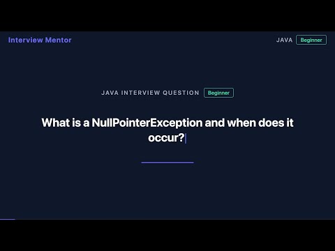 What is NullPointerException? (Java Interview Question)