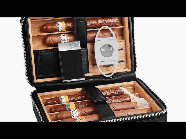 TISFA Cigar Travel Humidor Case with Cigar Cutter and Cigar Stand, Por –  XIFEI
