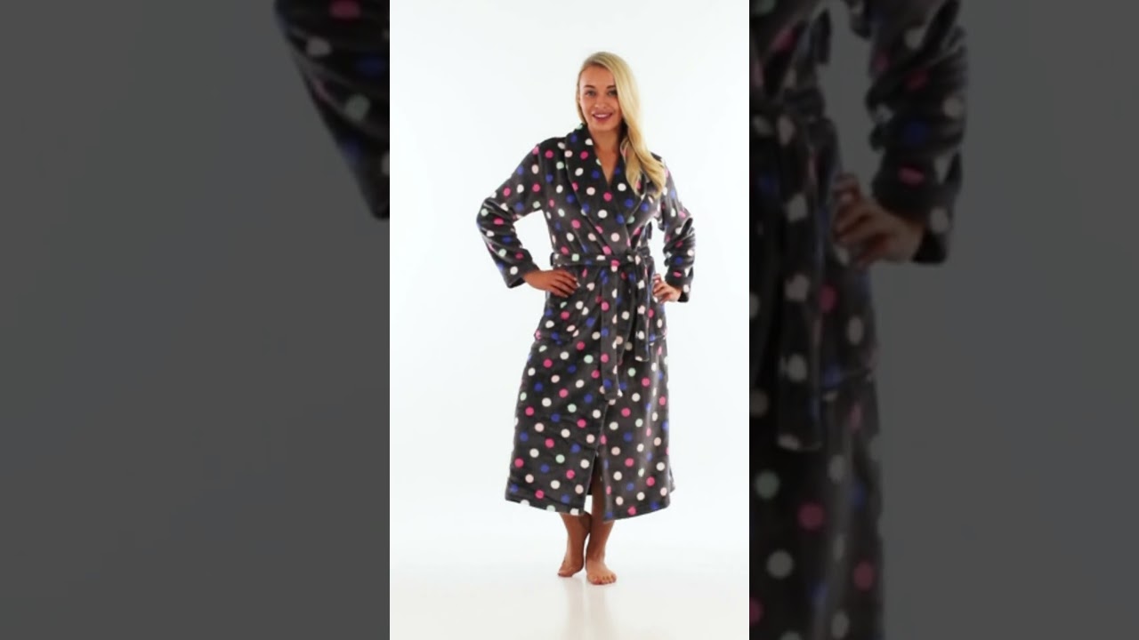 Women's Plush Fleece Long Bathrobes, Hooded Sherpa-Lined Robes 