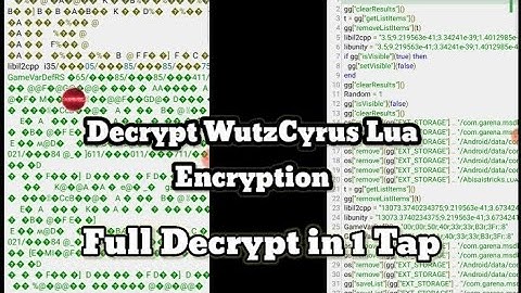 LuaDecryption#How To Decrypt WutzCyrus Lua Encryption#1 Tap Full Decrypt#Decode LuaFile#FreeDownload