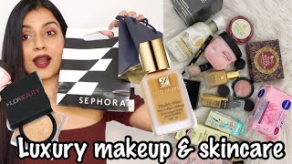 MAKEUP & SKINCARE HAUL 2020 | Luxe Makeup Estée Lauder, Benefit, Huda, MAC | Luxury Makeup Haul